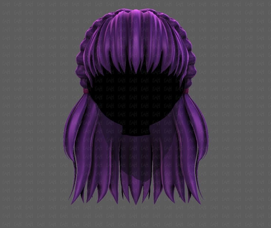 3D Hair style for girl V101 Low-poly 3D model_1