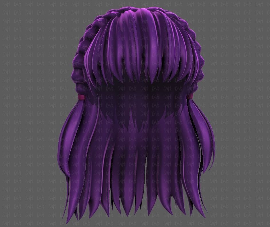 3D Hair style for girl V101 Low-poly 3D model_37
