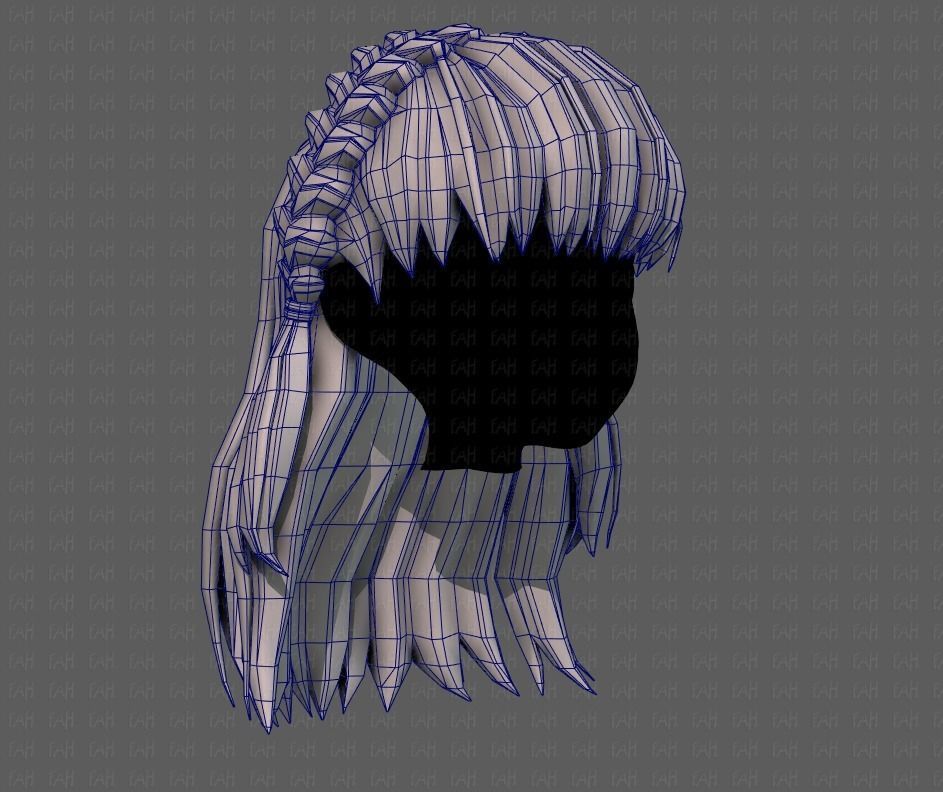 3D Hair style for girl V101 Low-poly 3D model_26