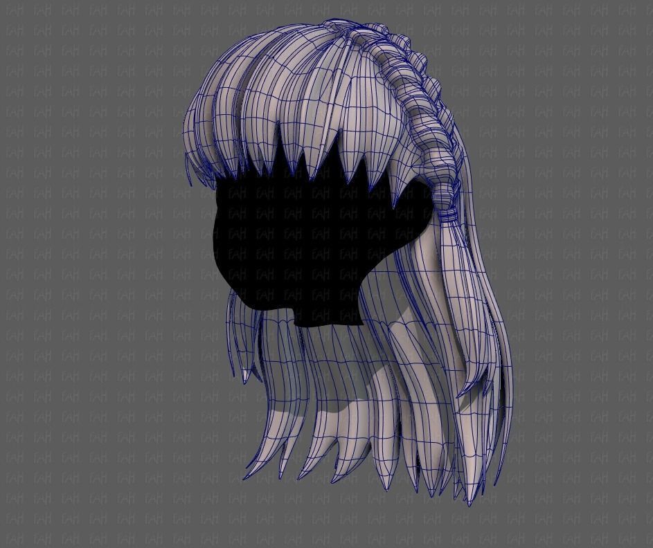 3D Hair style for girl V101 Low-poly 3D model_16