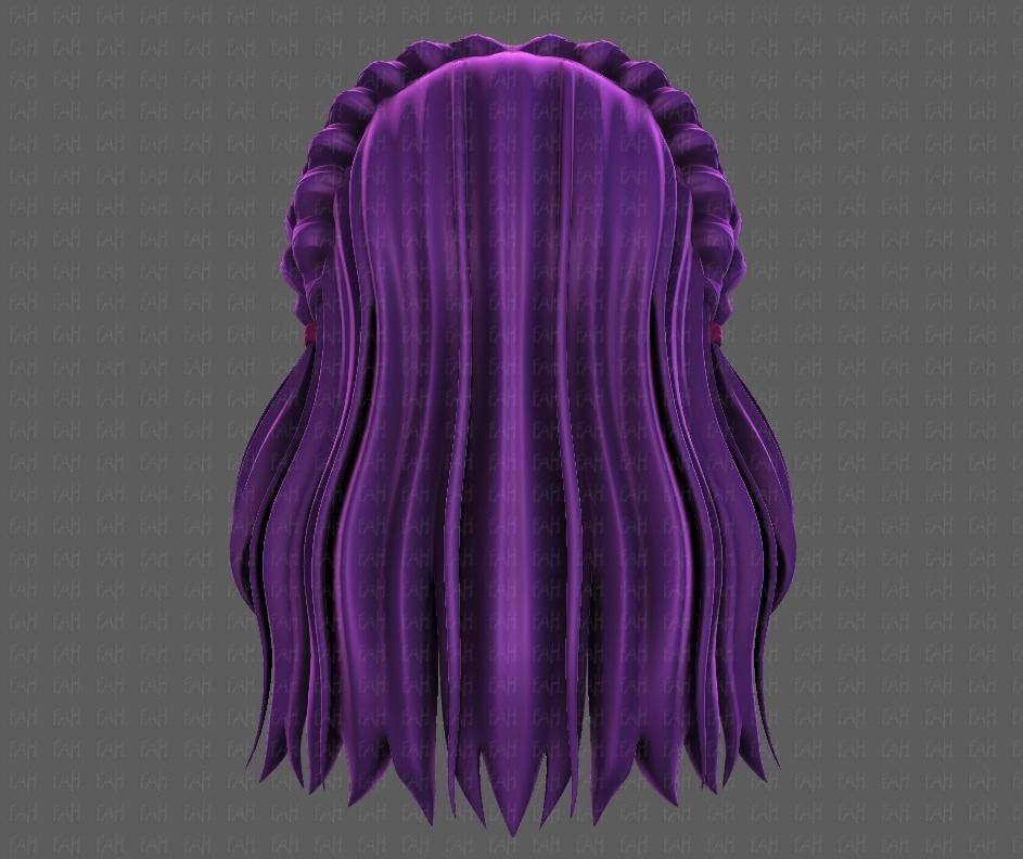 3D Hair style for girl V101 Low-poly 3D model_5