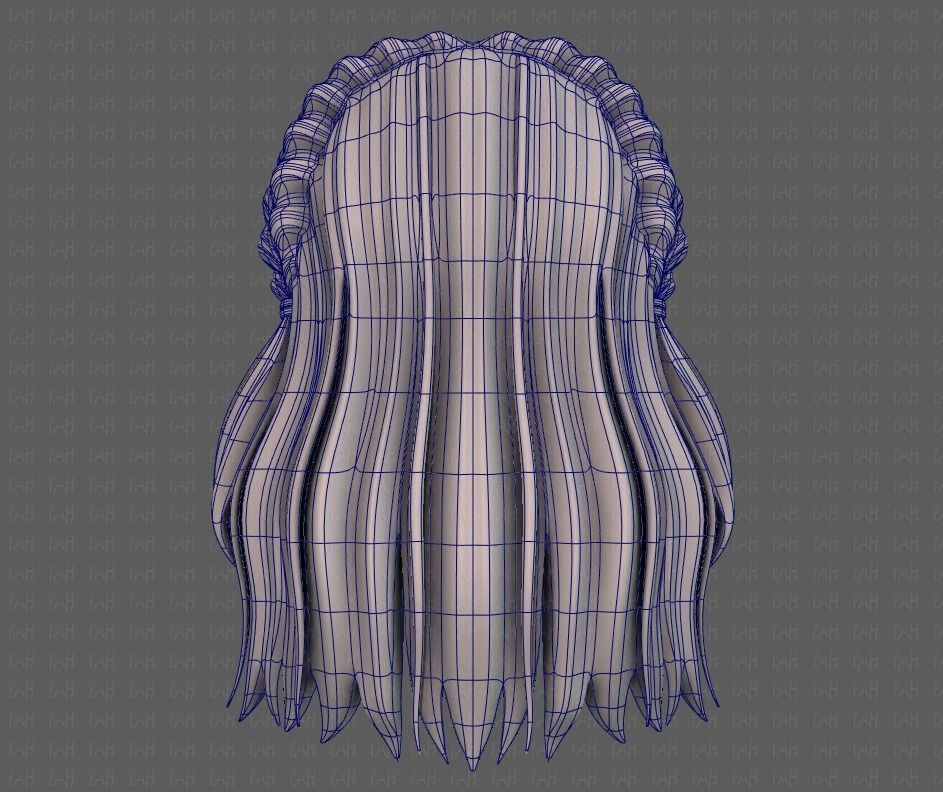 3D Hair style for girl V101 Low-poly 3D model_13