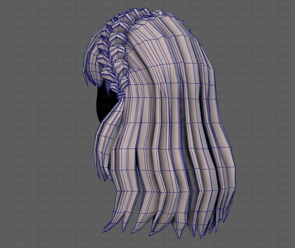 3D Hair style for girl V101 Low-poly 3D model_30