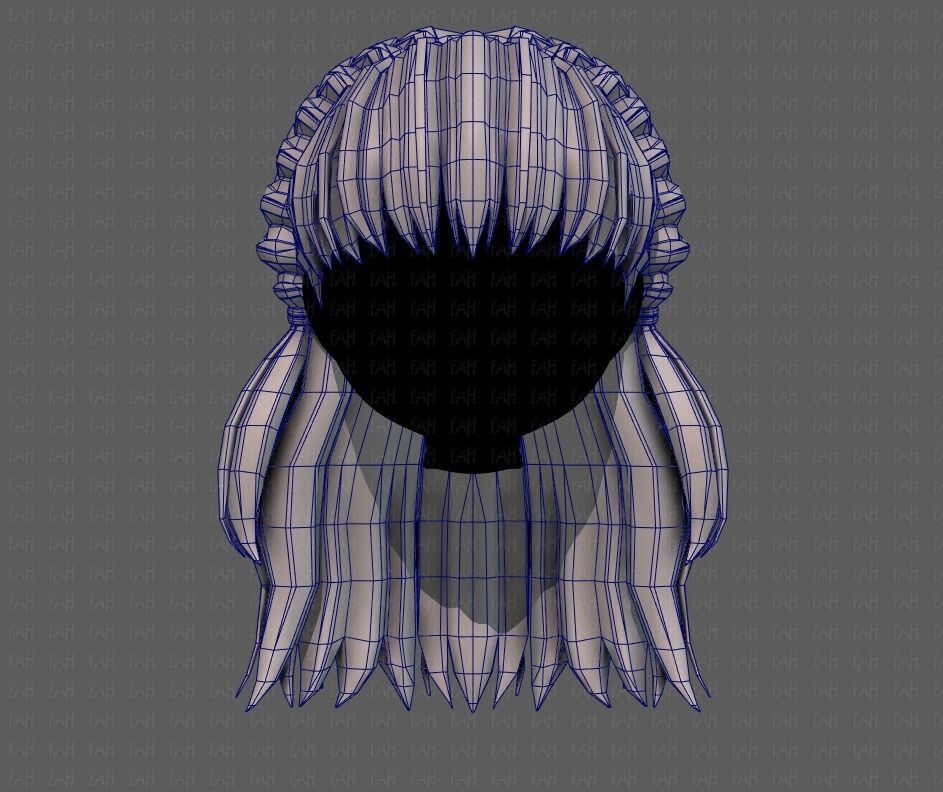 3D Hair style for girl V101 Low-poly 3D model_25