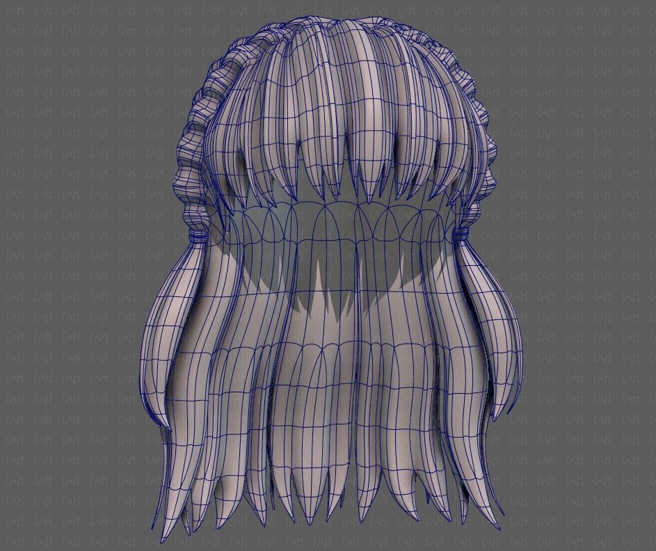 3D Hair style for girl V101 Low-poly 3D model_38