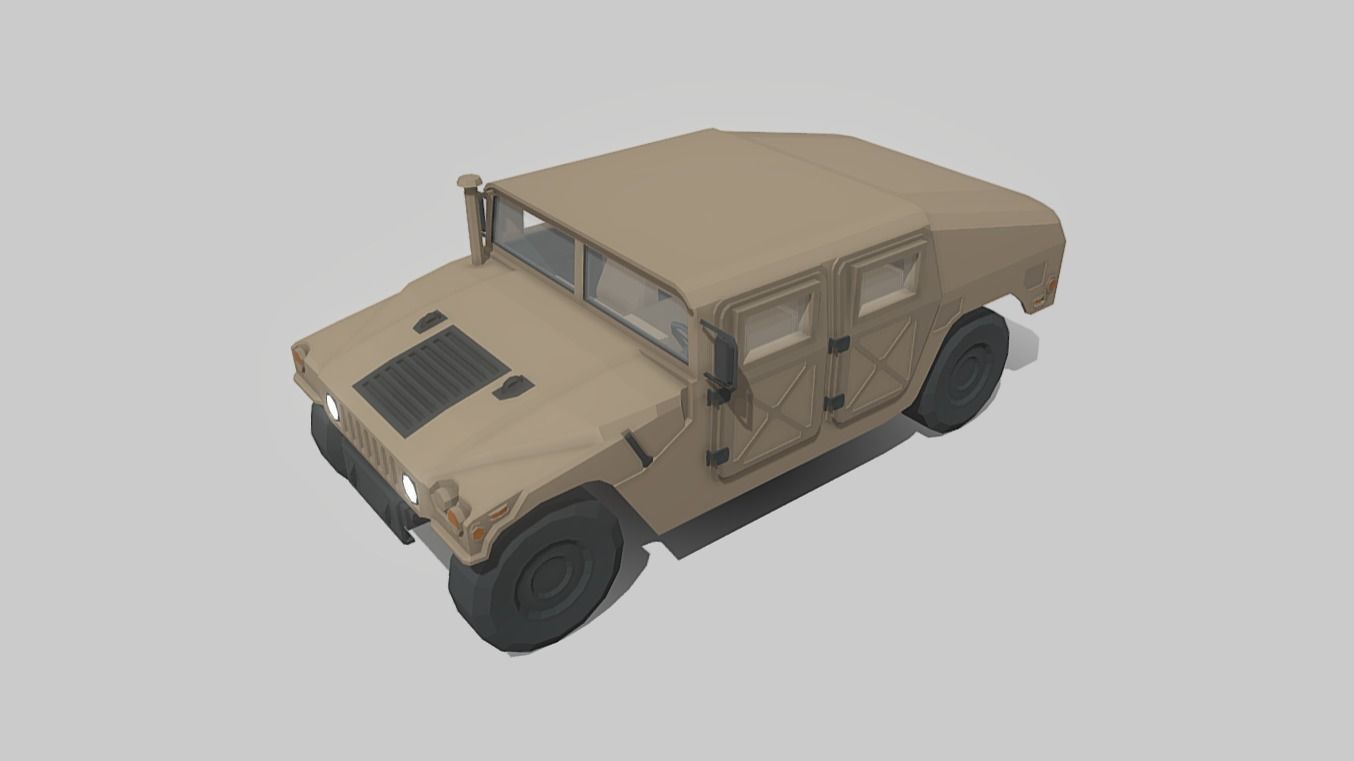 Humvee Low Poly Low-poly 3D model_12