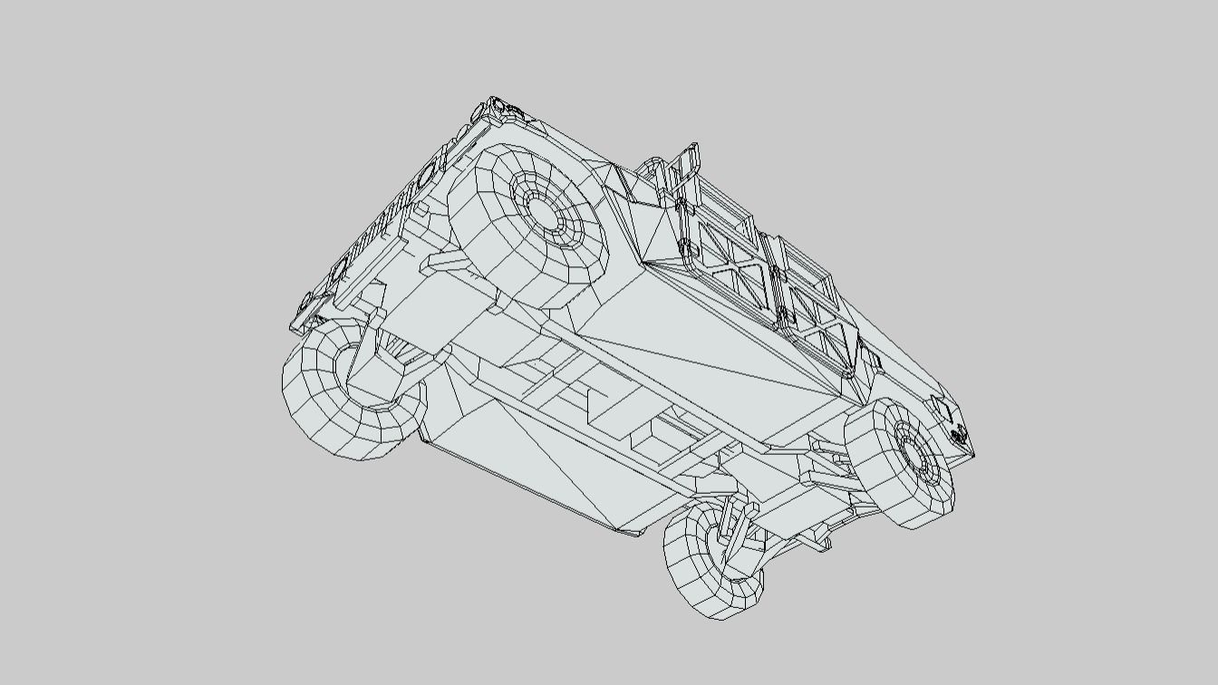 Humvee Low Poly Low-poly 3D model_17