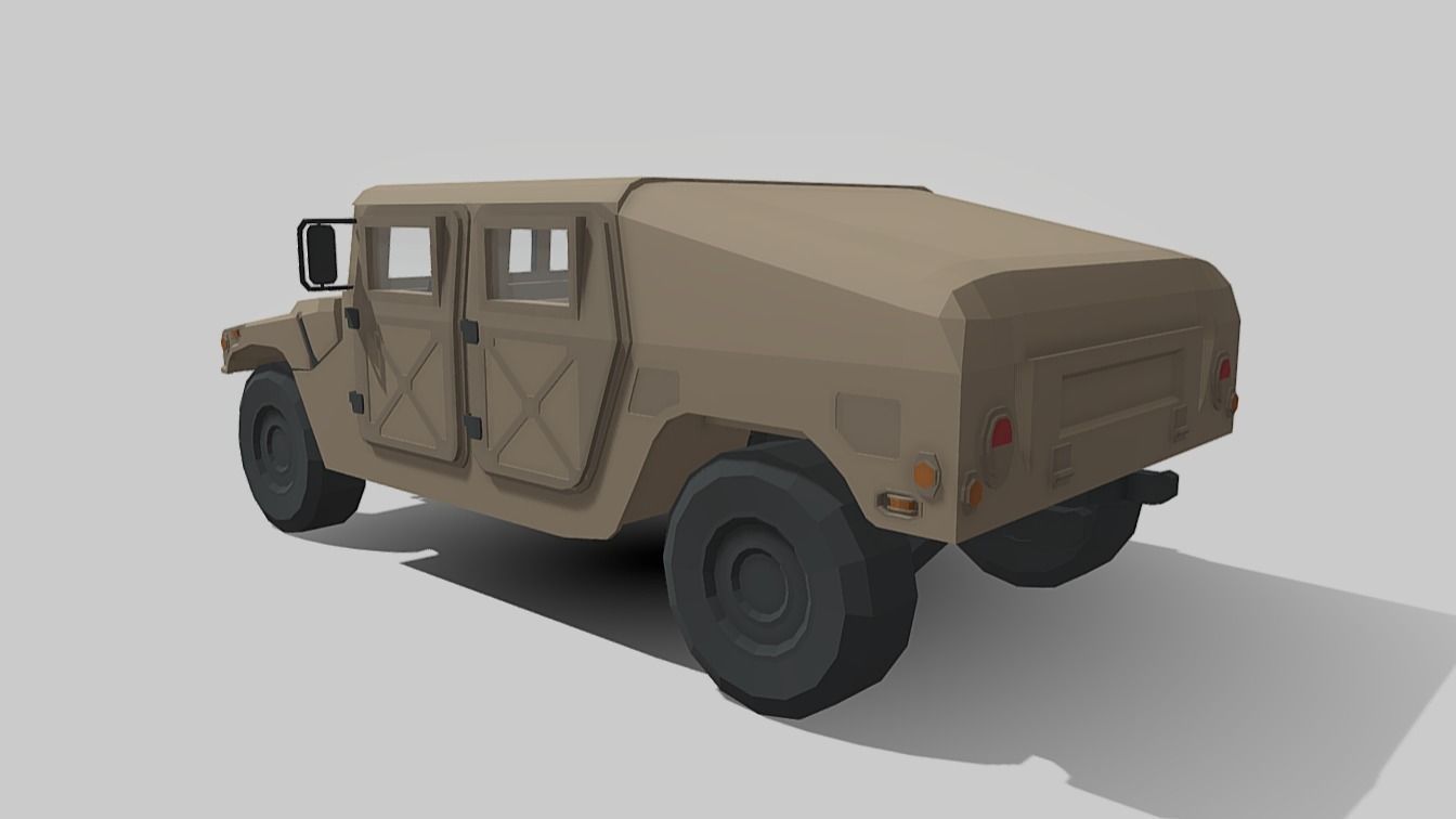 Humvee Low Poly Low-poly 3D model_6