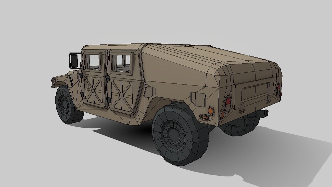 Humvee Low Poly Low-poly 3D model_7