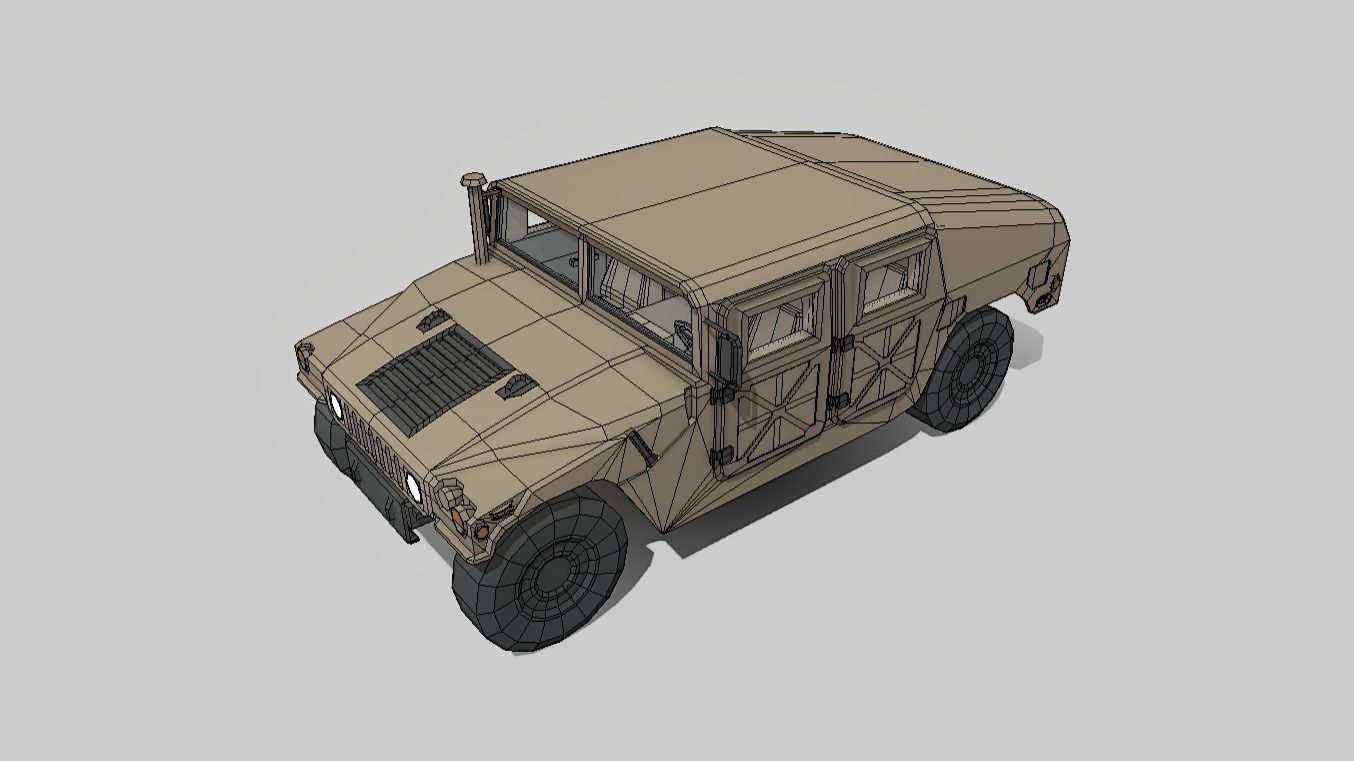 Humvee Low Poly Low-poly 3D model_13