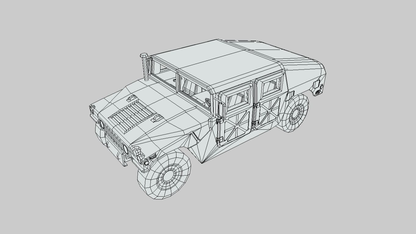 Humvee Low Poly Low-poly 3D model_14