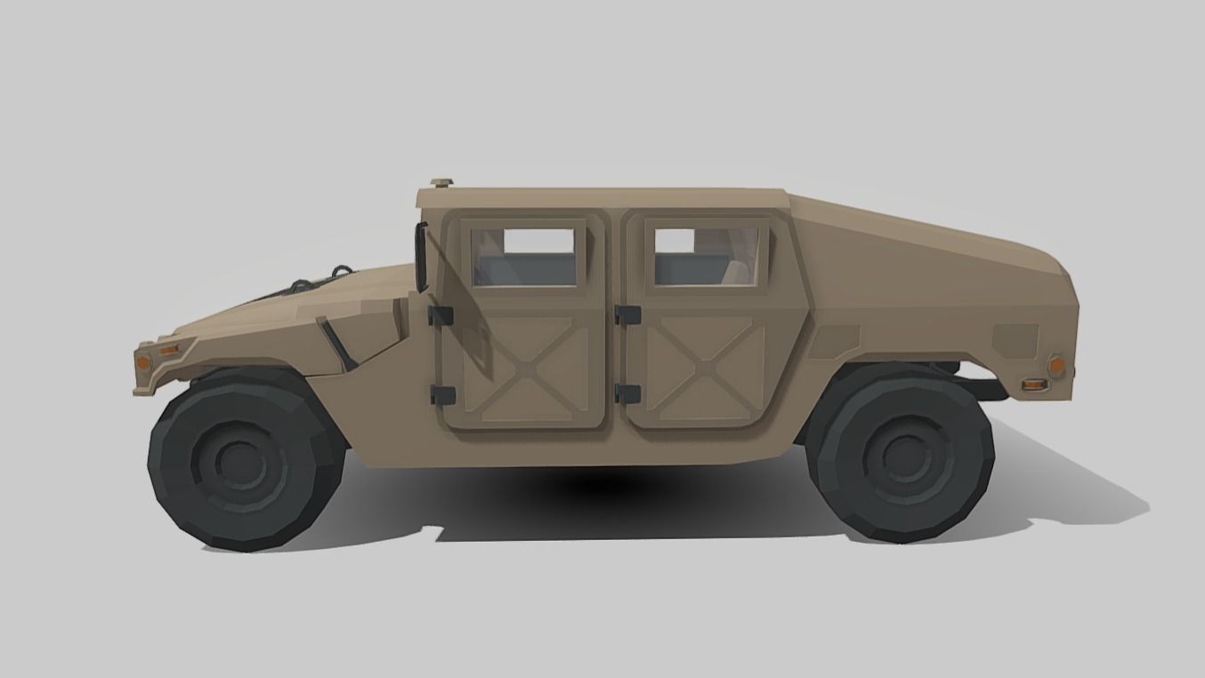 Humvee Low Poly Low-poly 3D model_3