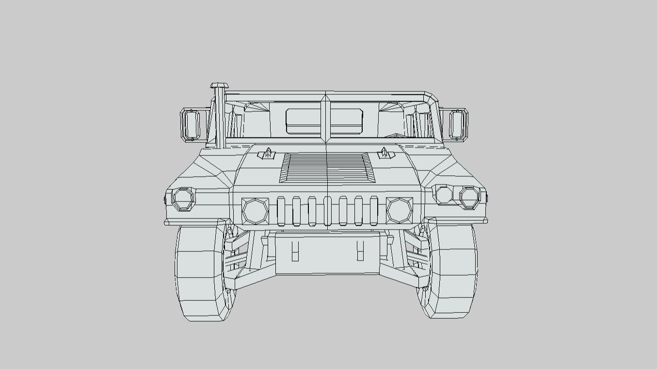 Humvee Low Poly Low-poly 3D model_11