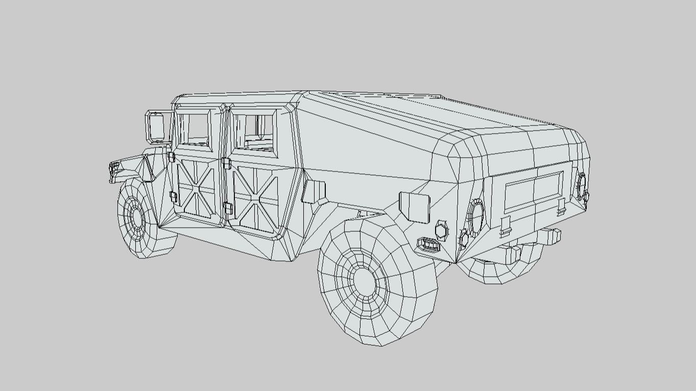Humvee Low Poly Low-poly 3D model_8