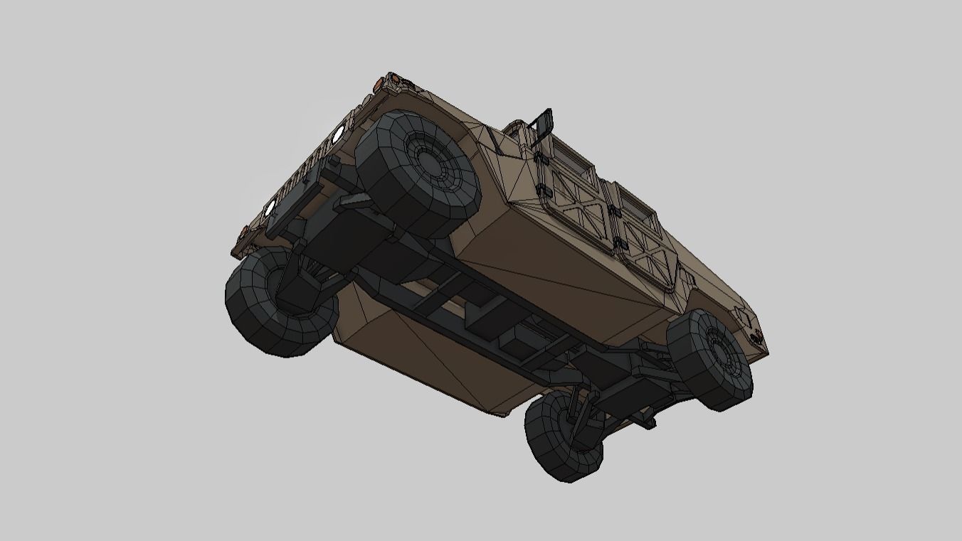 Humvee Low Poly Low-poly 3D model_16