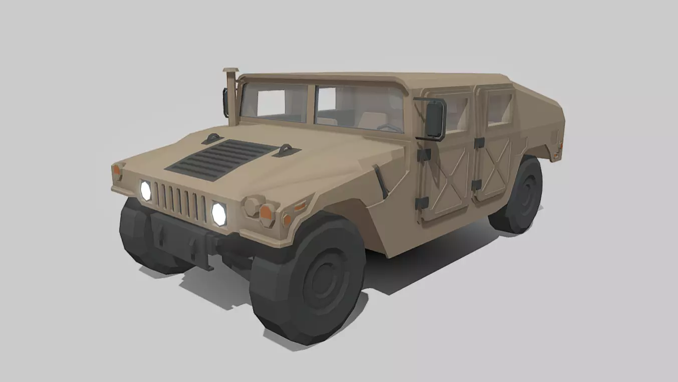 Humvee Low Poly Low-poly 3D model_0