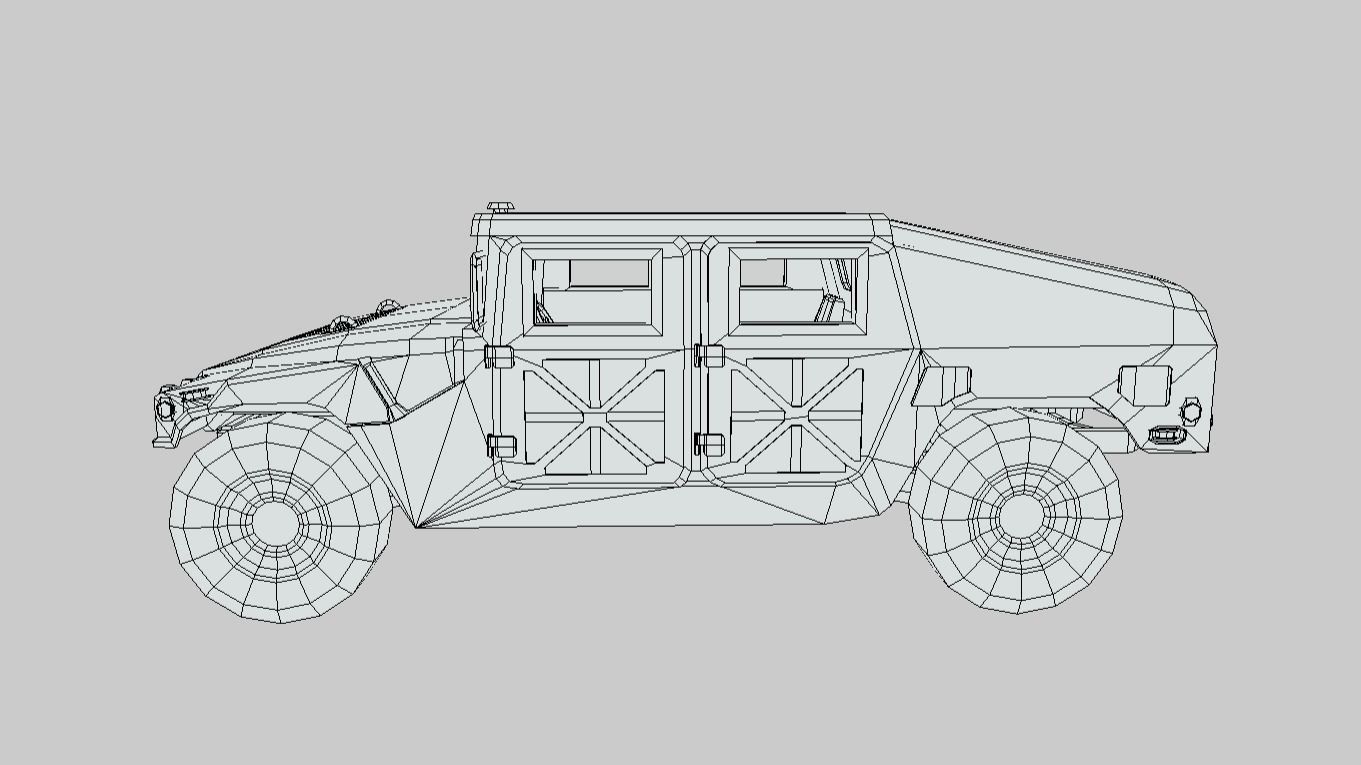 Humvee Low Poly Low-poly 3D model_5