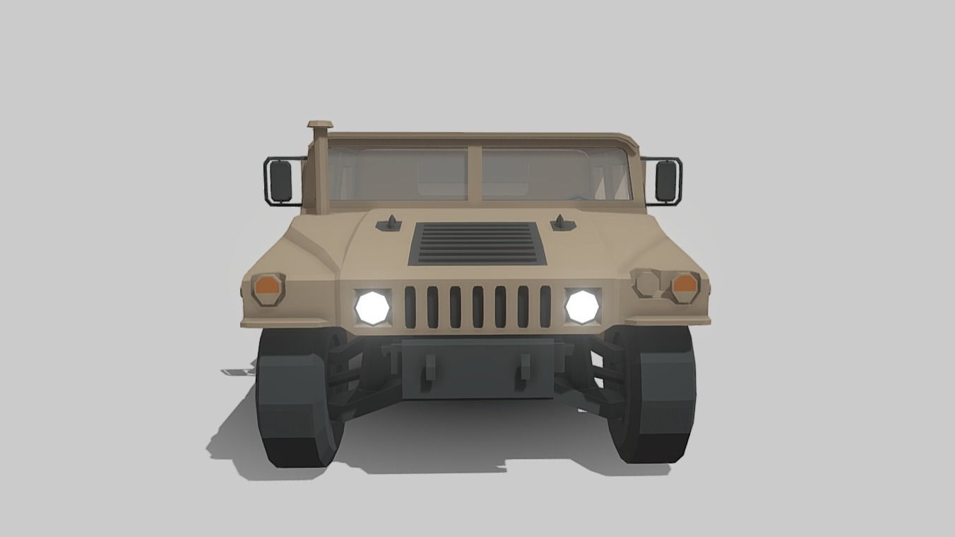 Humvee Low Poly Low-poly 3D model_9