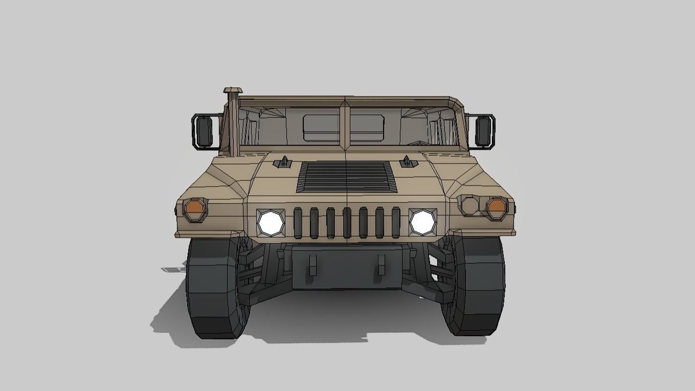 Humvee Low Poly Low-poly 3D model_10