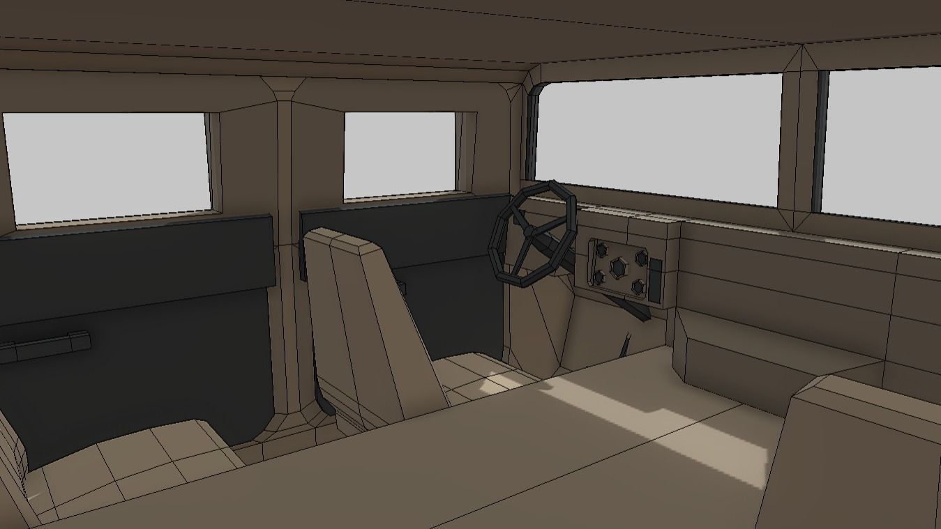 Humvee Low Poly Low-poly 3D model_22