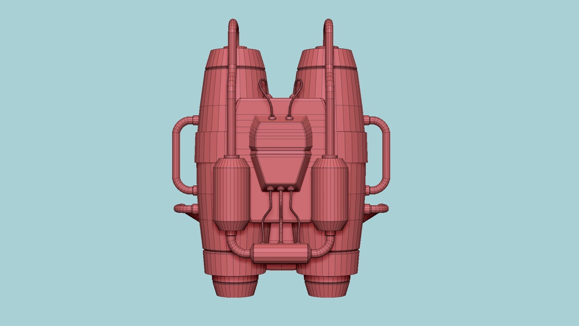 Jetpack A07 Blue Orange - SciFi Character Design Low-poly 3D model_17