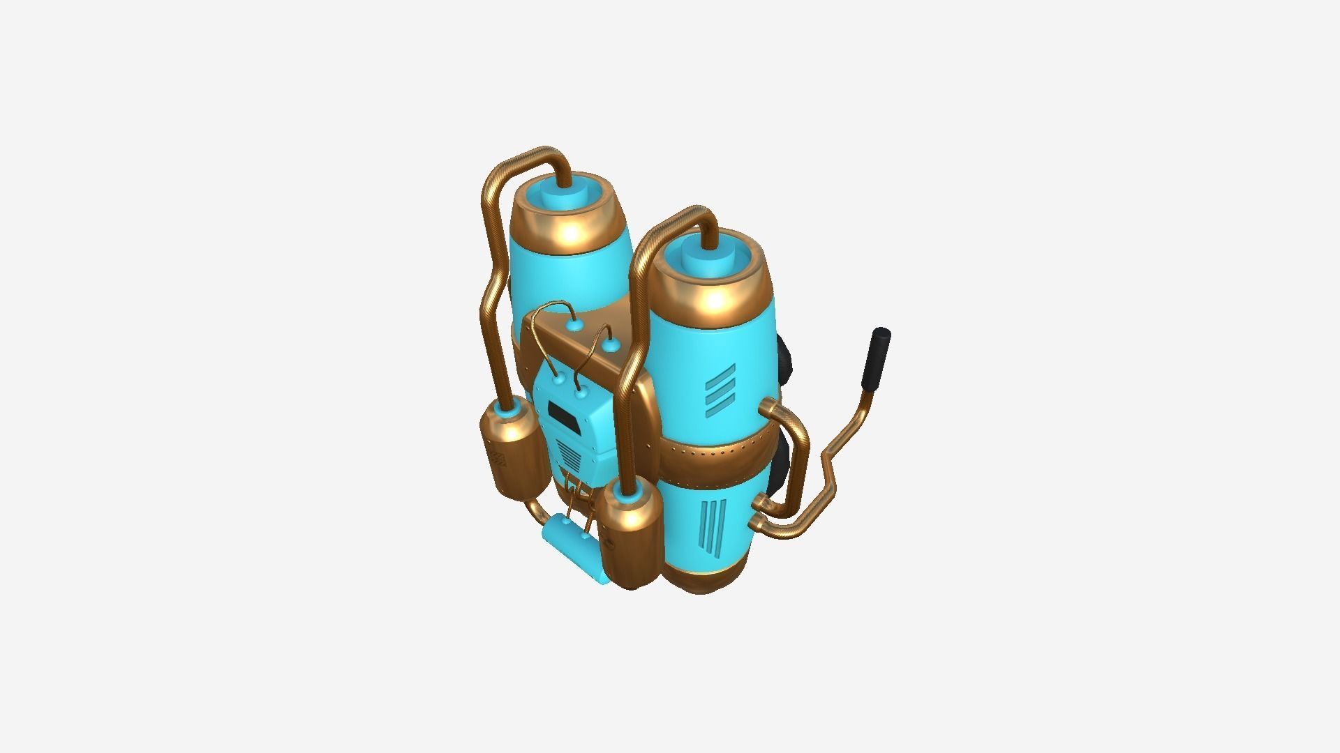Jetpack A07 Blue Orange - SciFi Character Design Low-poly 3D model_4
