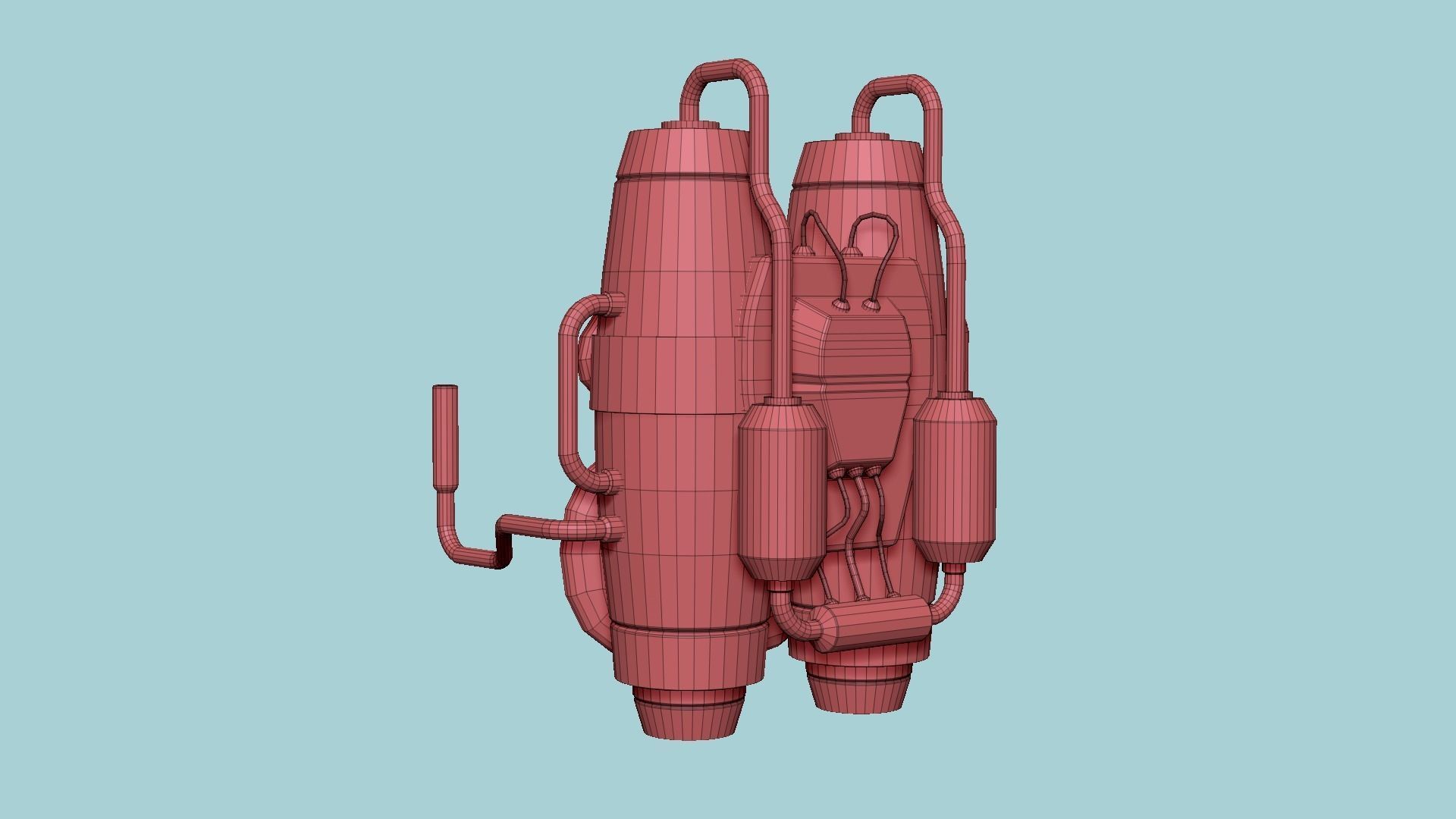 Jetpack A07 Blue Orange - SciFi Character Design Low-poly 3D model_12