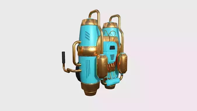 Jetpack A07 Blue Orange - SciFi Character Design Low-poly 3D model