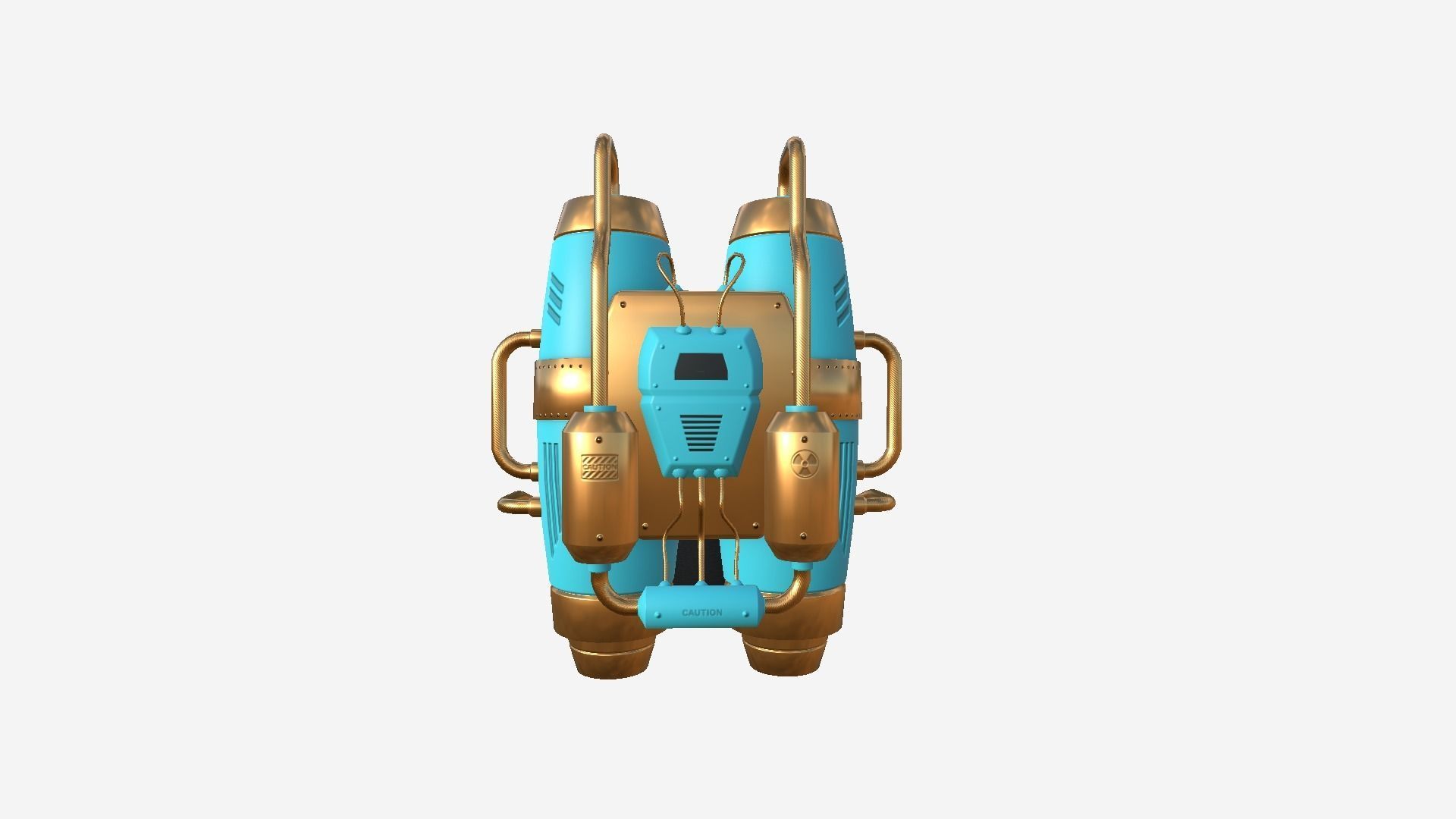 Jetpack A07 Blue Orange - SciFi Character Design Low-poly 3D model_1