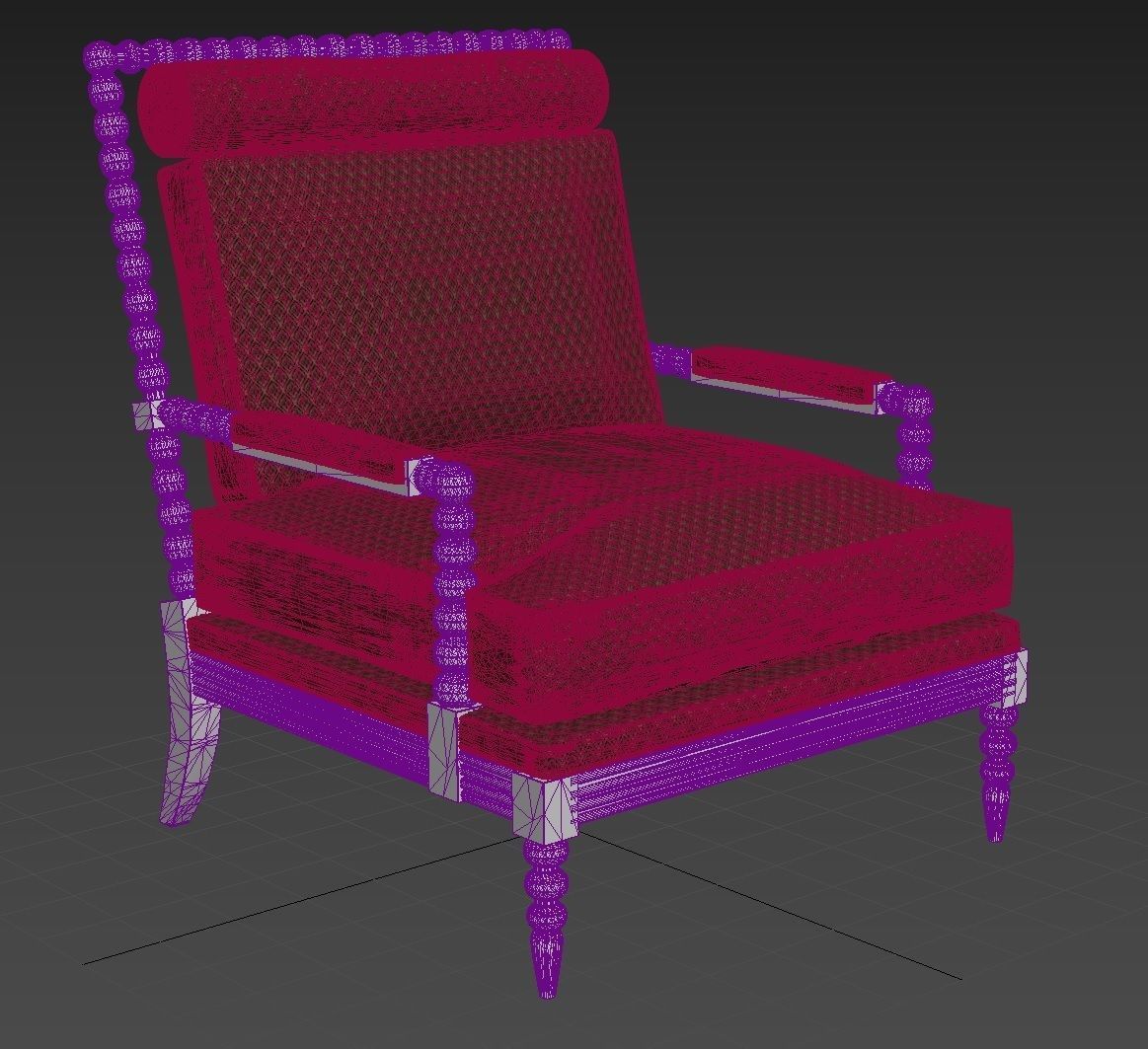Vintage armchair 3D model_4