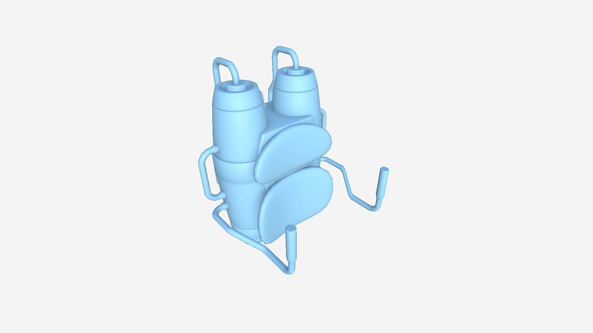 Jetpack A08 Chrome - SciFi Character Design Low-poly 3D model_10