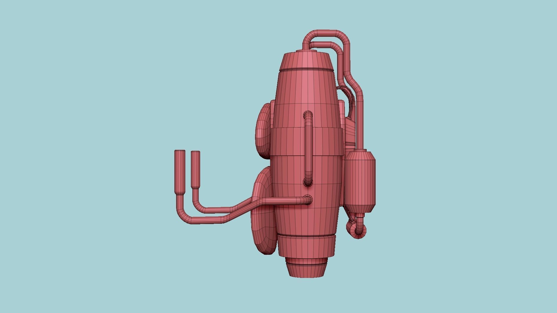Jetpack A08 Chrome - SciFi Character Design Low-poly 3D model_13