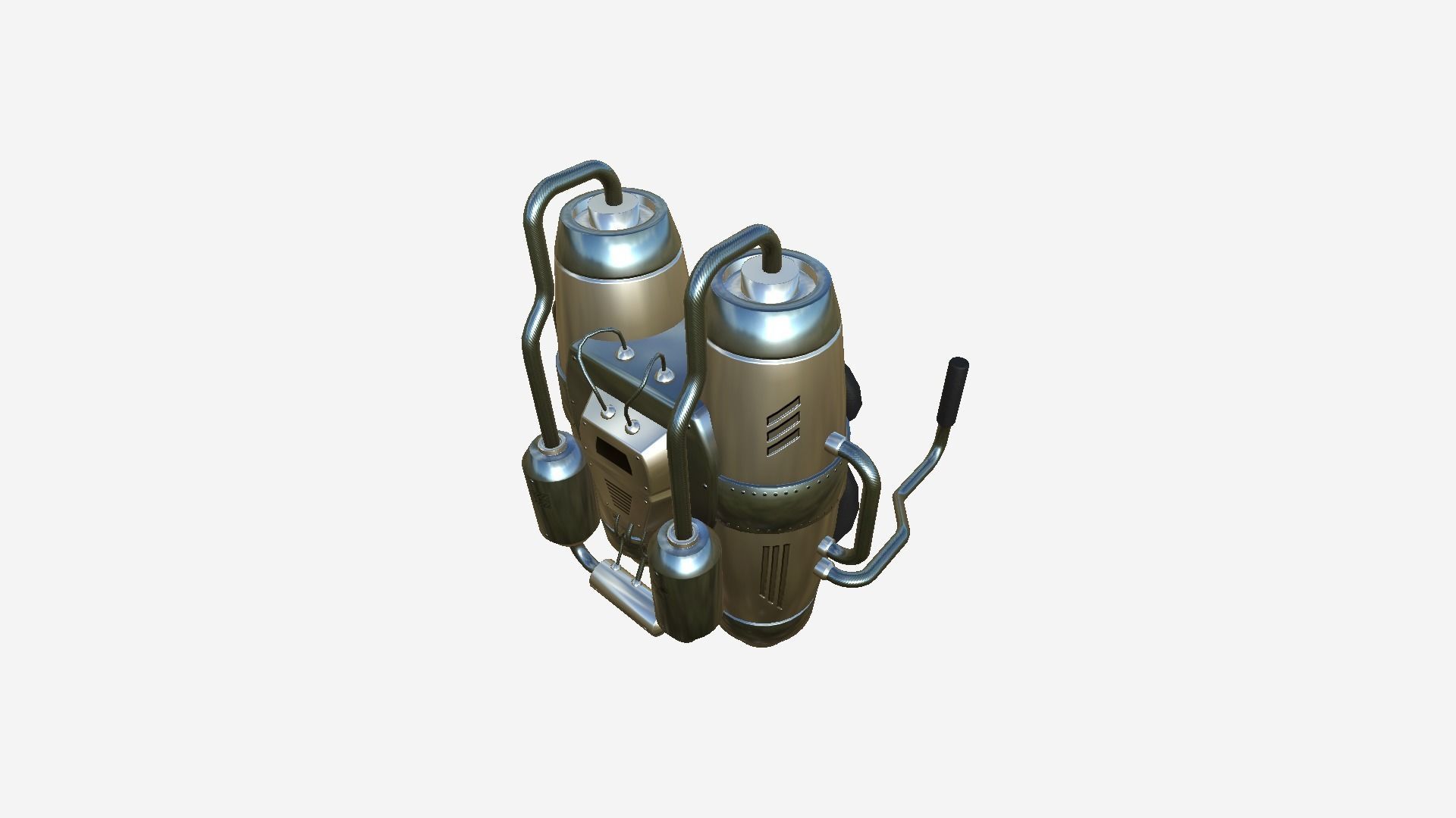 Jetpack A08 Chrome - SciFi Character Design Low-poly 3D model_4