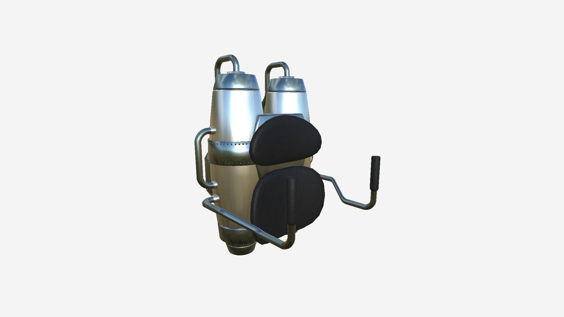 Jetpack A08 Chrome - SciFi Character Design Low-poly 3D model_2