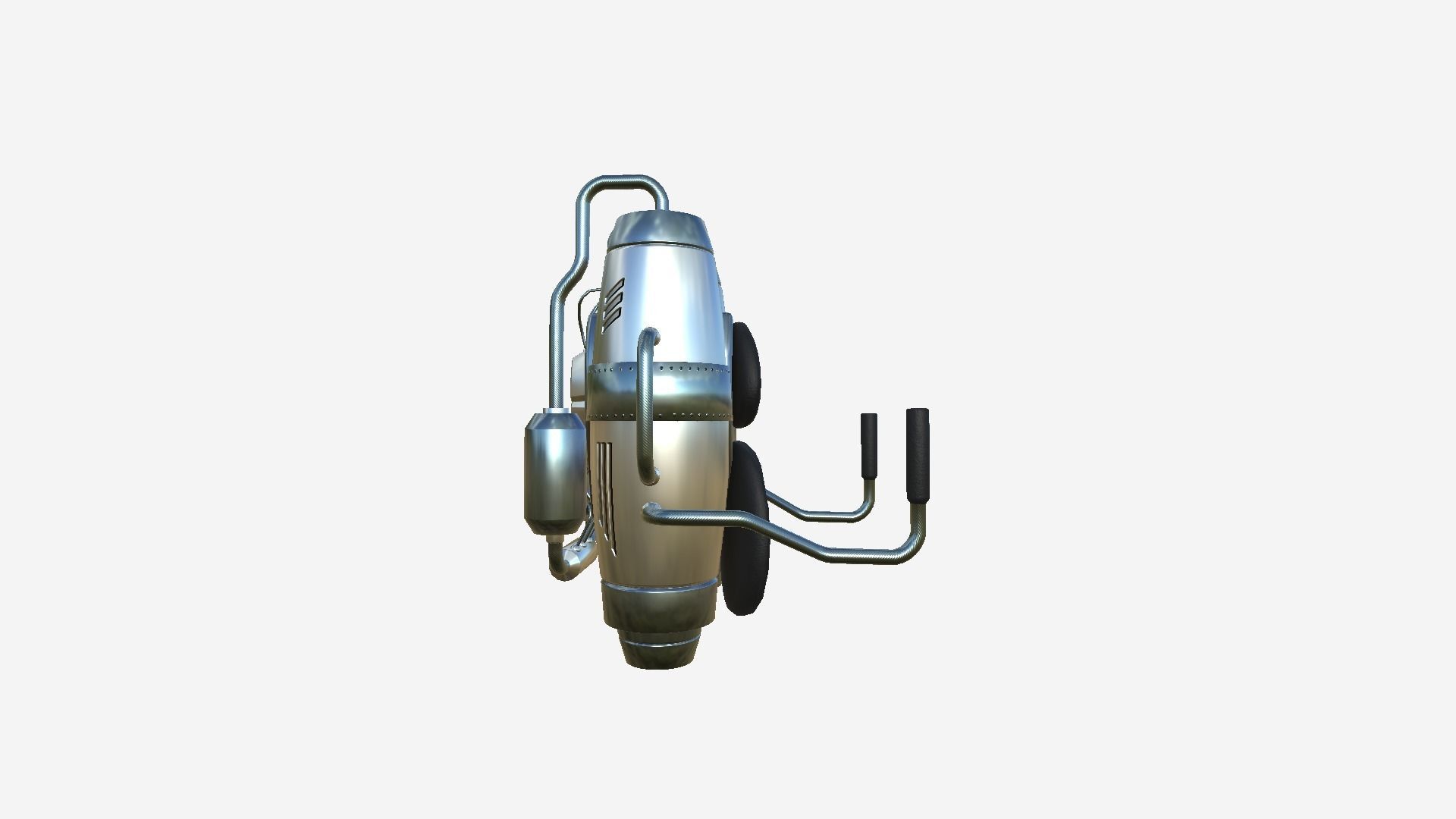 Jetpack A08 Chrome - SciFi Character Design Low-poly 3D model_3