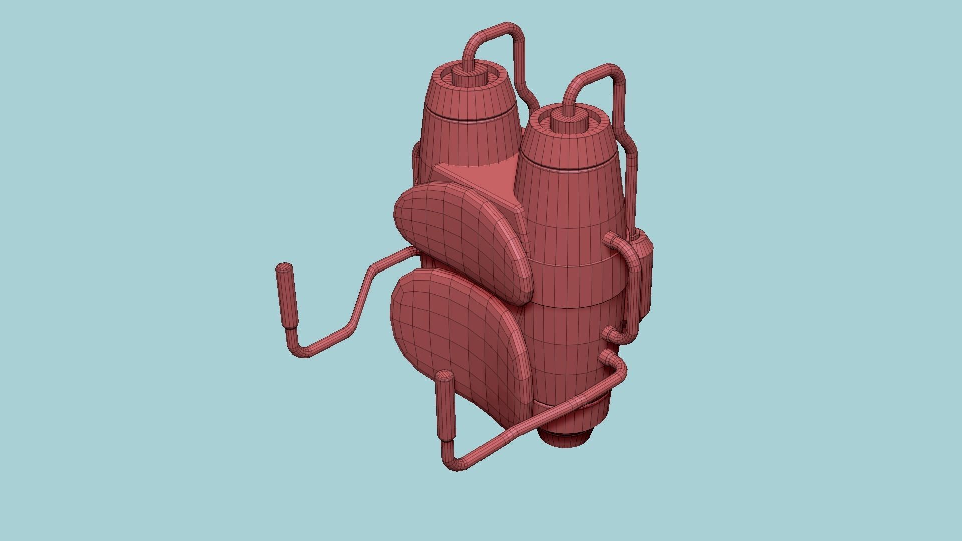 Jetpack A08 Chrome - SciFi Character Design Low-poly 3D model_15
