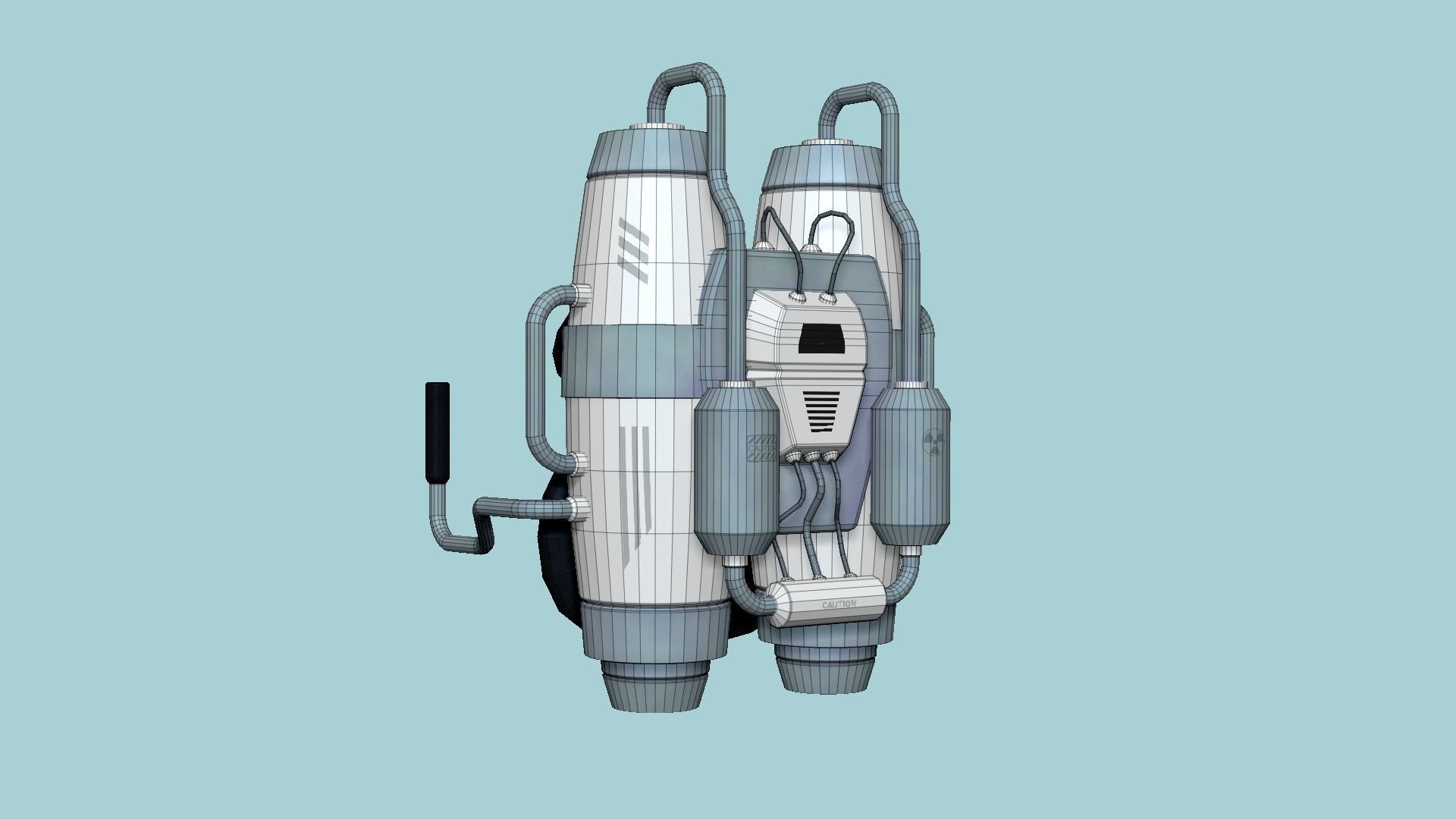 Jetpack A08 Chrome - SciFi Character Design Low-poly 3D model_6