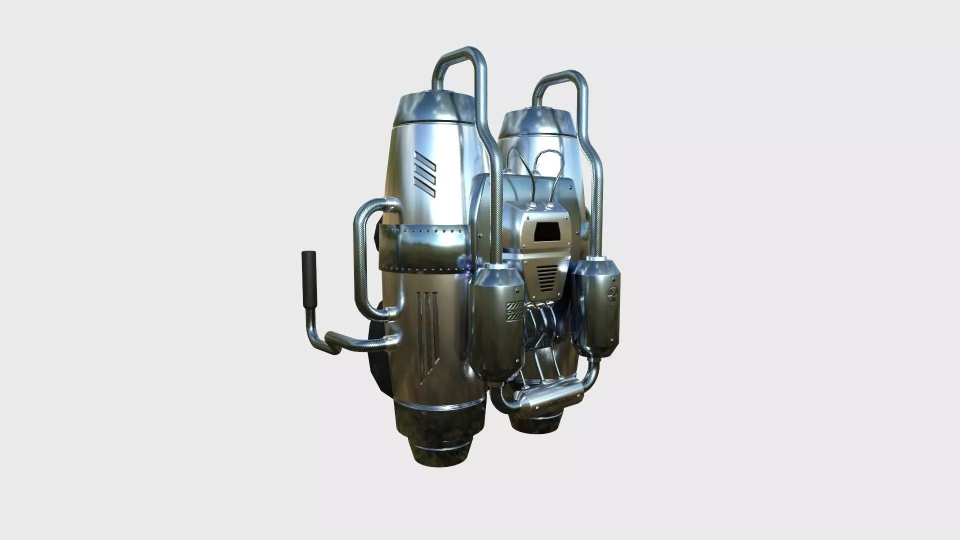 Jetpack A08 Chrome - SciFi Character Design Low-poly 3D model_0