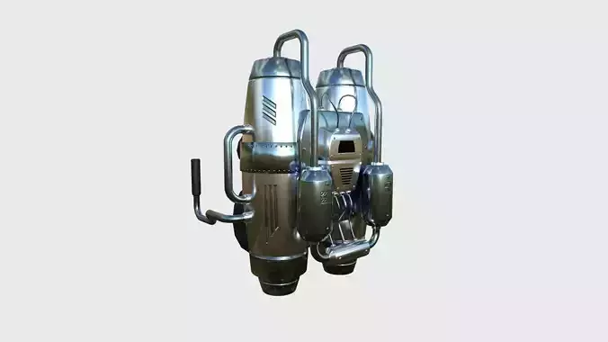 Jetpack A08 Chrome - SciFi Character Design Low-poly 3D model