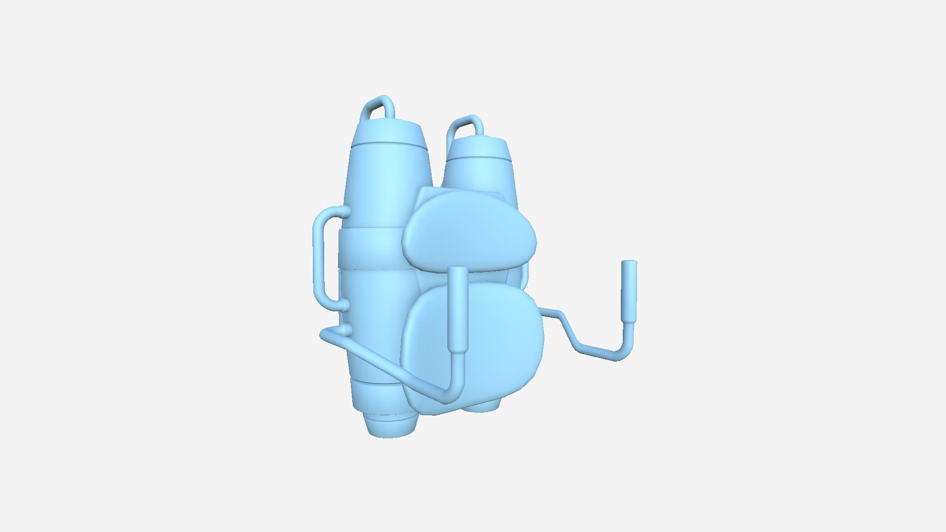 Jetpack A08 Chrome - SciFi Character Design Low-poly 3D model_9