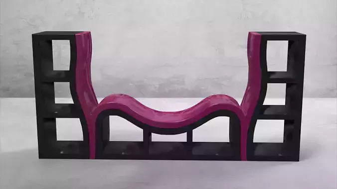Lounge bookshelf  3D model