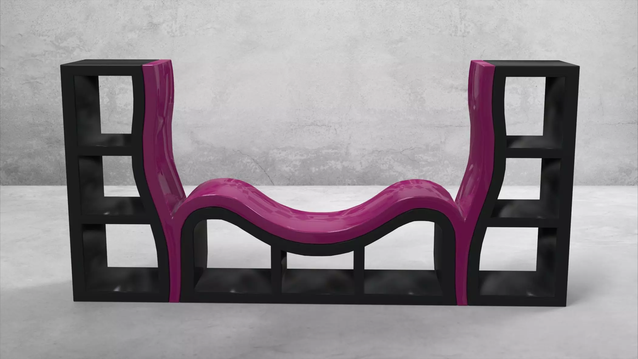 Lounge bookshelf 3D model