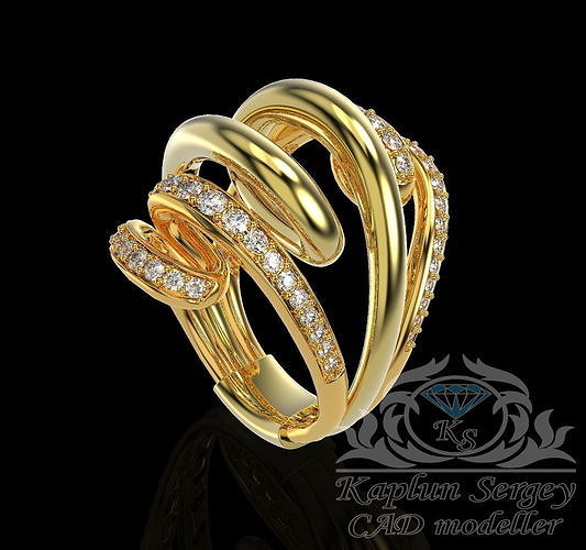Spiral ring 3D print model