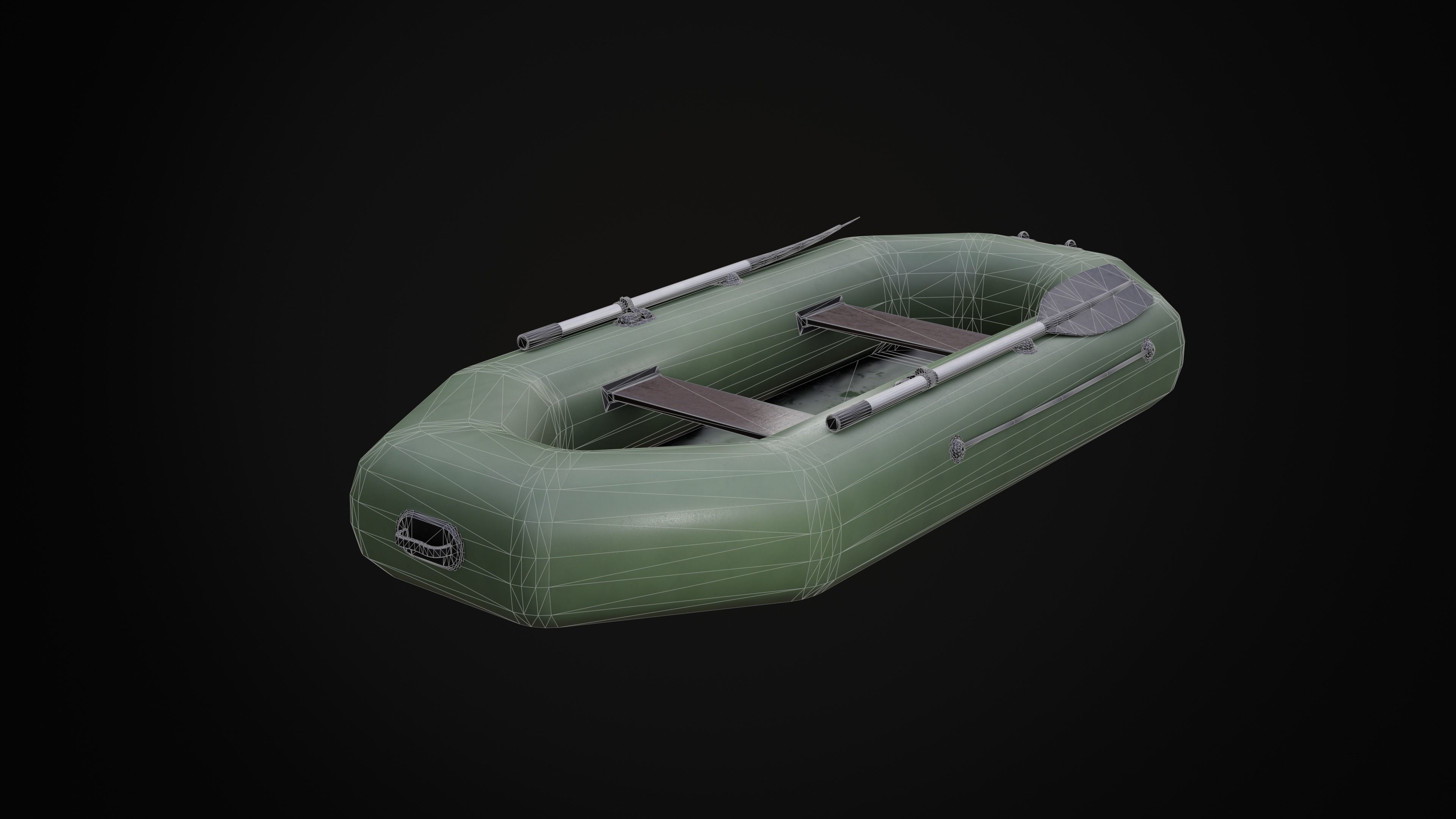 Inflatable Boat Low-poly 3D model_10
