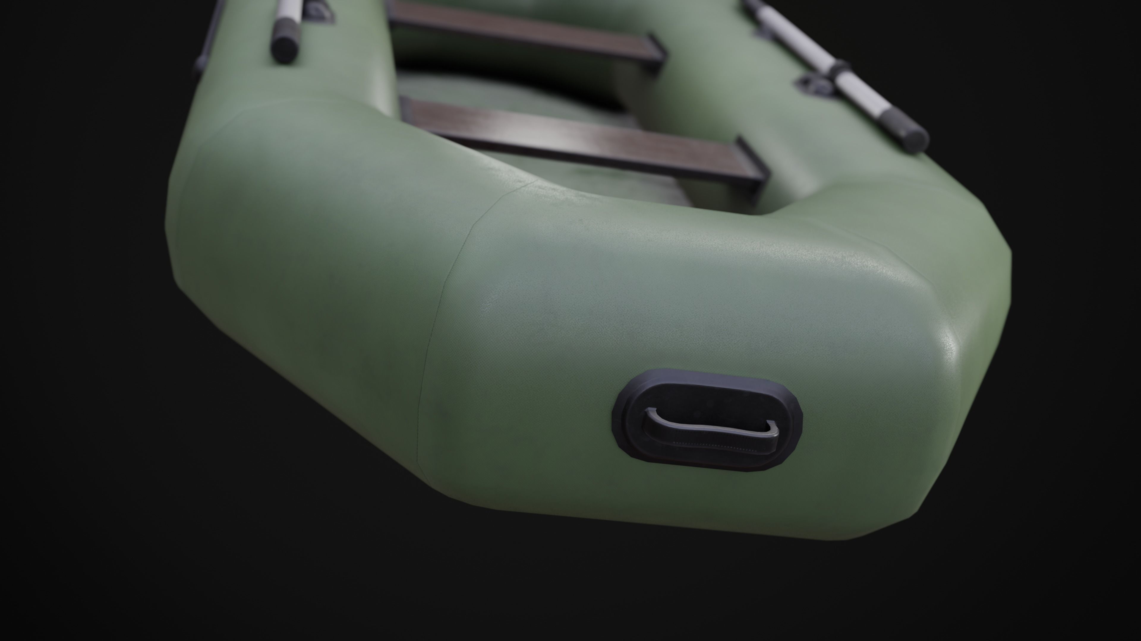 Inflatable Boat Low-poly 3D model_7