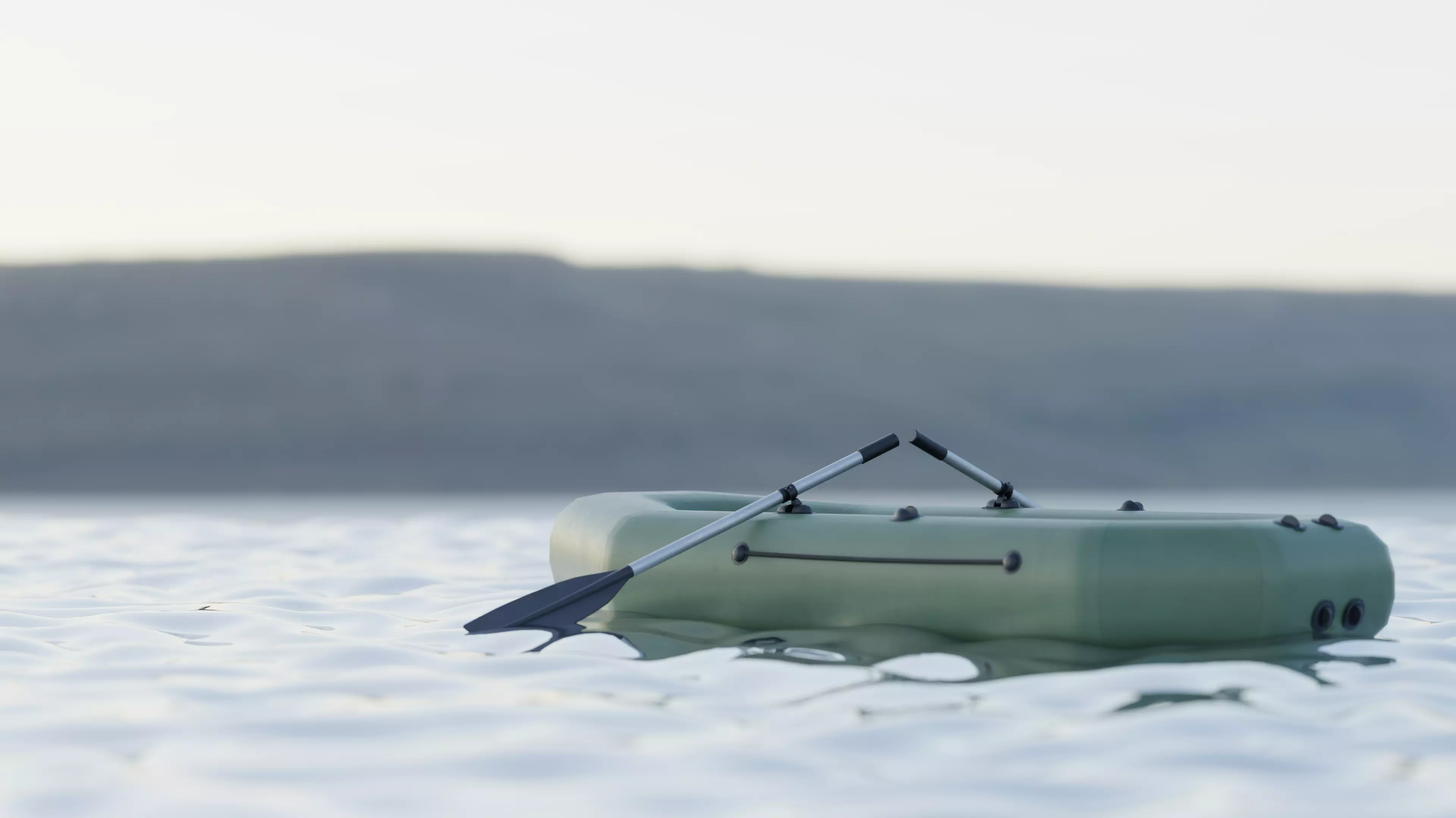 Inflatable Boat Low-poly 3D model_0