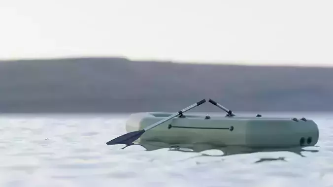 Inflatable Boat Low-poly 3D model