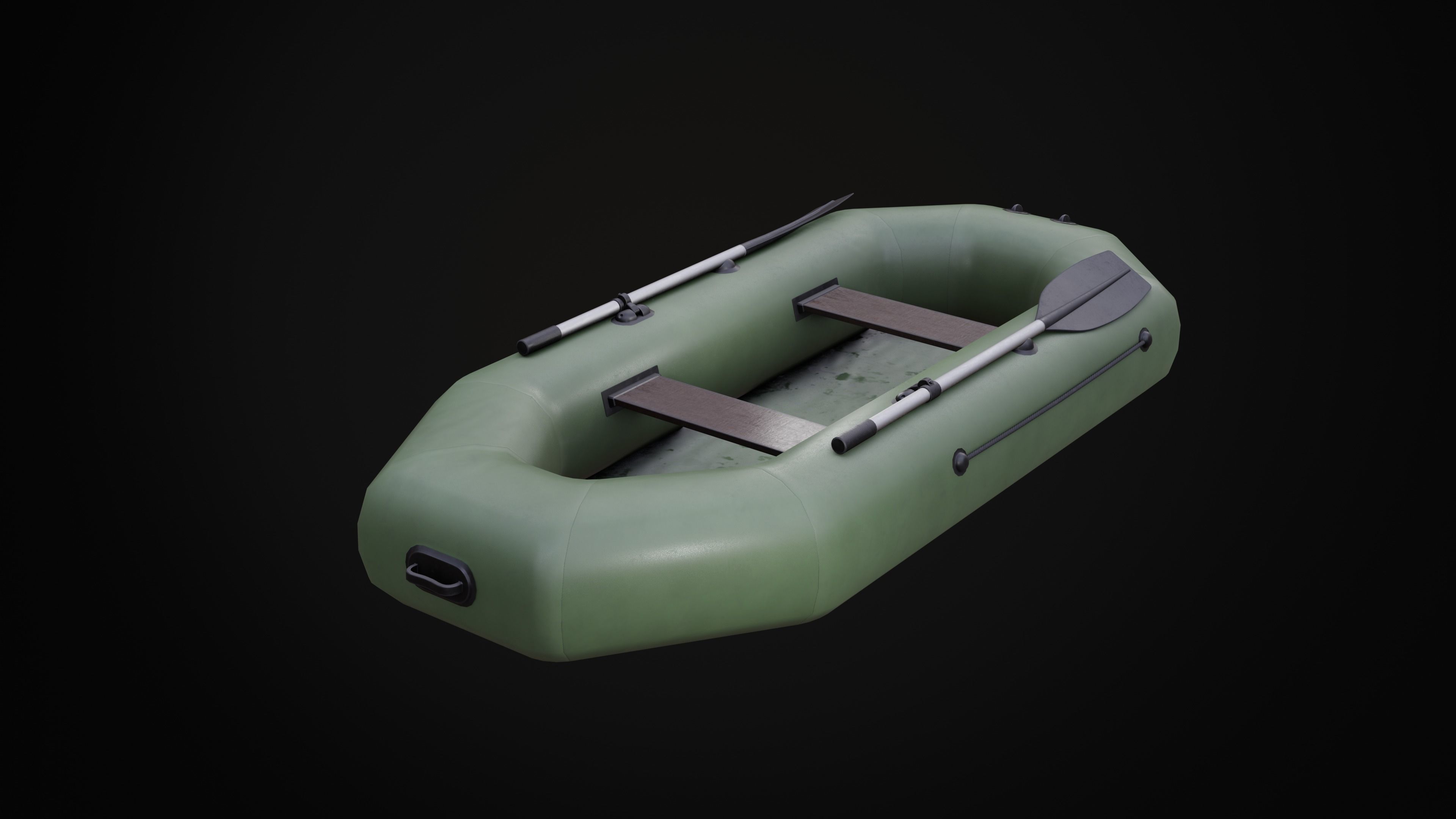 Inflatable Boat Low-poly 3D model_2