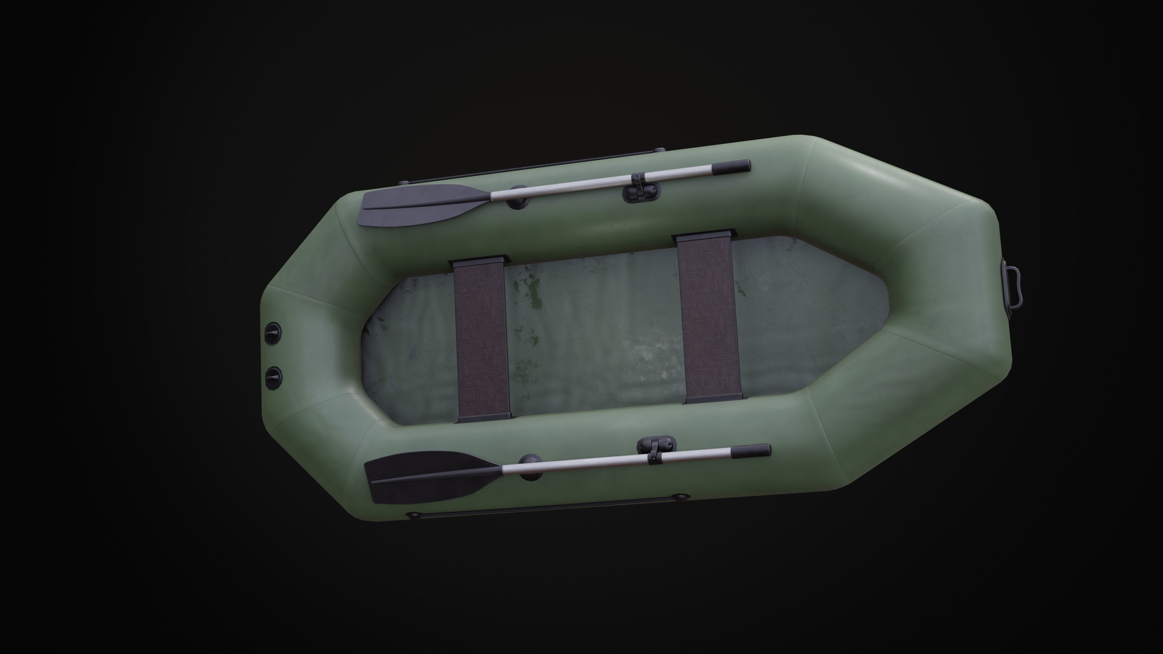 Inflatable Boat Low-poly 3D model_5