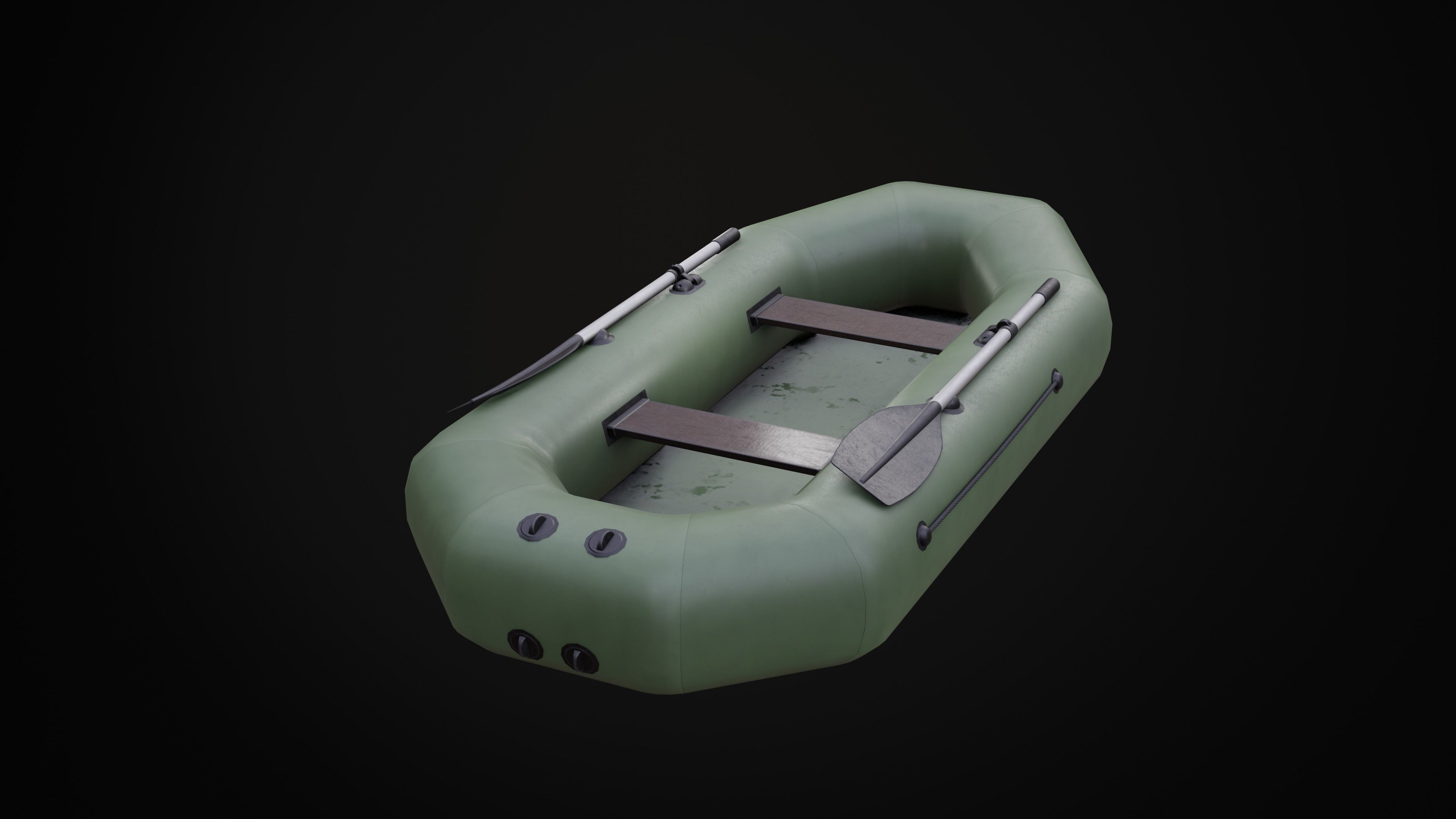 Inflatable Boat Low-poly 3D model_3
